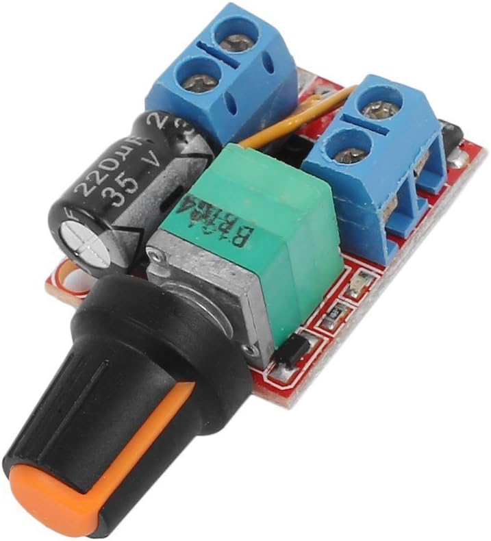 ICQUANZX DC Motor Speed Control Driver Board 3V-35V 5A PWM Controller Stepless DC 3V 6V 12V 24V 35V Variable Voltage Regulator Dimmer Governor Switching Build with LED Indicator and Switch Function - Image 4