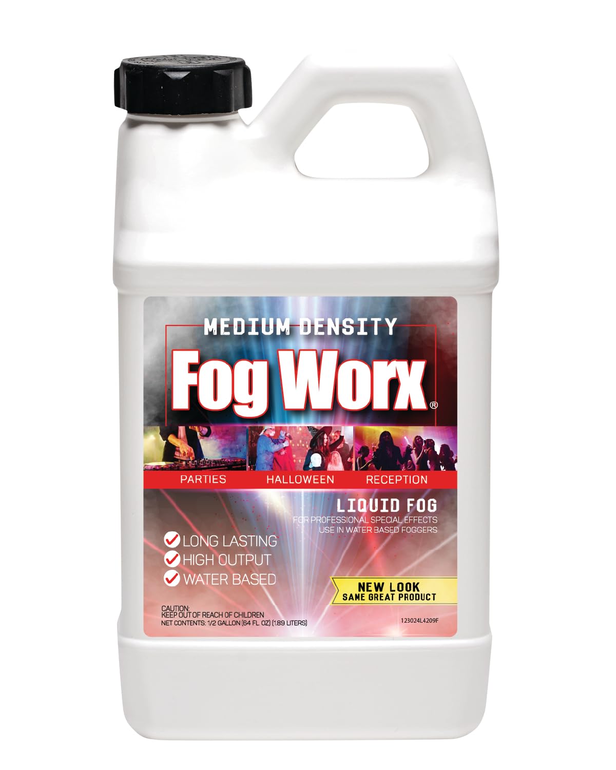 Sanco Industries Fogworx Fog Juice - Of Organic Fog Fluid (64 Oz) - Medium Density, High Output, Long Lasting Fog Machine Fluid 1 Half Gallon
