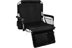 AOOXIMI Stadium Seats for Bleachers with Back Support, Bleacher Seats with Backs and Cushion Wide, Stadium Chairs with Cup Holders, Mesh Bags and Hide Hooks, for Basketball and Football Bench Seats