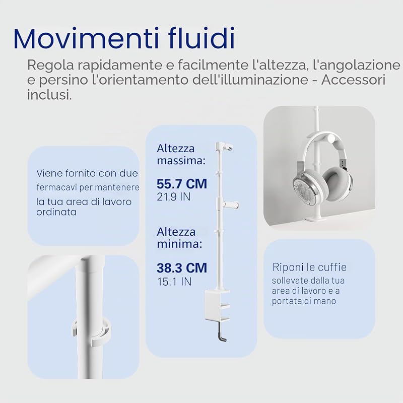 Neo Clamp, supporto da scrivania a fissaggio bordo