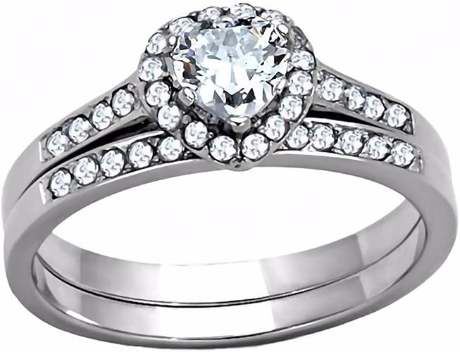 Amazon Com 1000 Jewels Robin 0 77ct Heart Shape Ice On Fire Cz