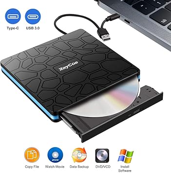 Unidad de CD DVD Externa, grabadora y Lector de CD-RW portátil con USB 3.0 y