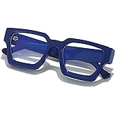 AIEYEZO Square Thick Frame Glasses for Women Men Fashion Blue Light Glasses Trendy Chic Computer Eyeglasses