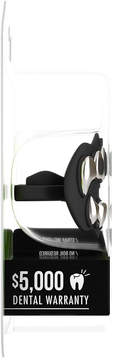 Loudmouth Football Mouth Guard | 3D Chrome Grillz Adult & Youth Mouth Guard | Mouth Piece for Sports | Maximum Air Flow Mouth Guards | Lip and Teeth Protector (3D Grillz - Chrome Black/Silver) : Sports & Outdoors