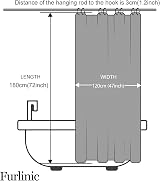 Furlinic Shower Curtain 120x180cm Mould Proof Waterproof 8 Hooks view 6