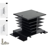 CGELE 1PCS Aluminum Heat Sink SSR Black Radiator Dissipation for Single Phase Solid State Relay 10A,25A,40A&hellip;