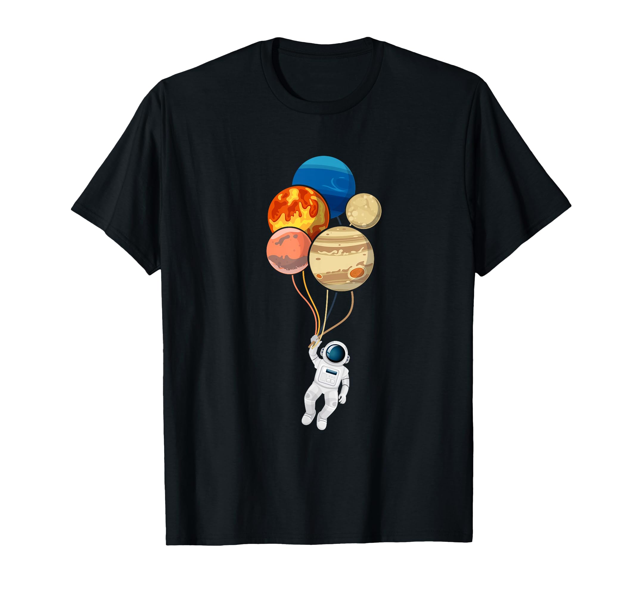 Space Astronaut Planet Balloons Rocketship Astronomy T-Shirt