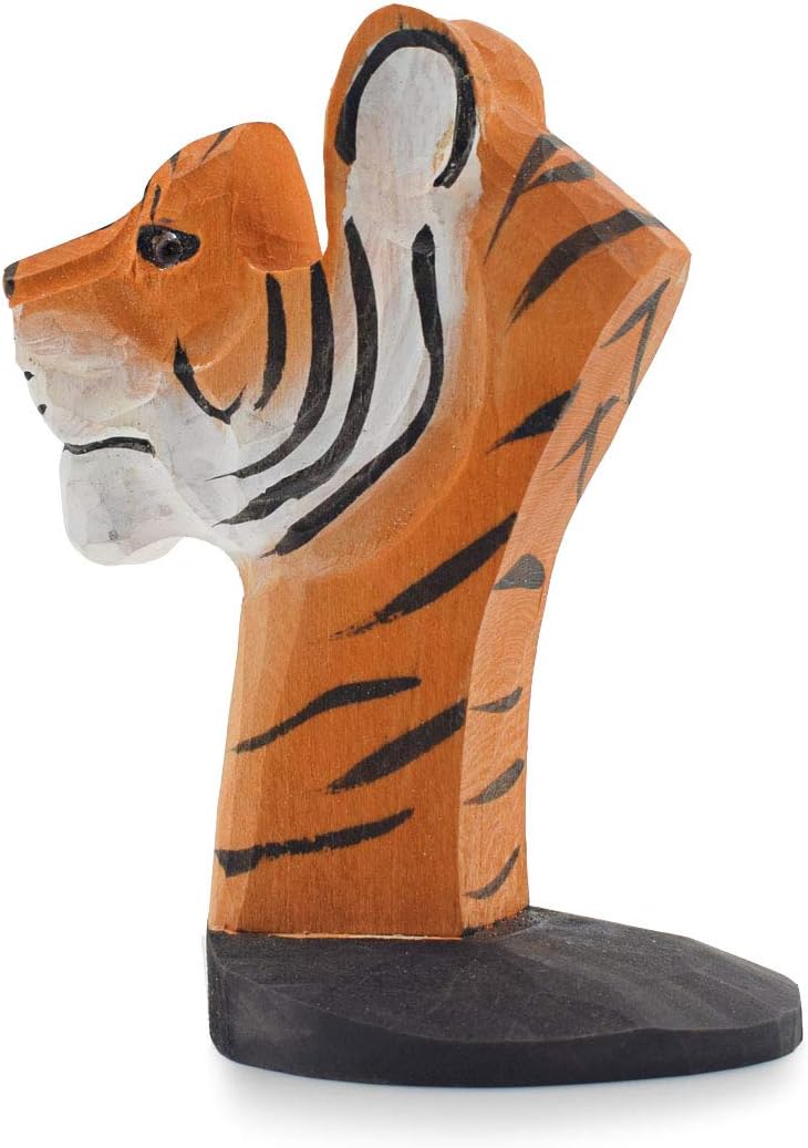VIPbuy Hand Carved Wood Eyeglasses Spectacle Sunglasses Holder Stand Animal Shaped Home Office Desk Décor Gift (Tiger) - Image 5