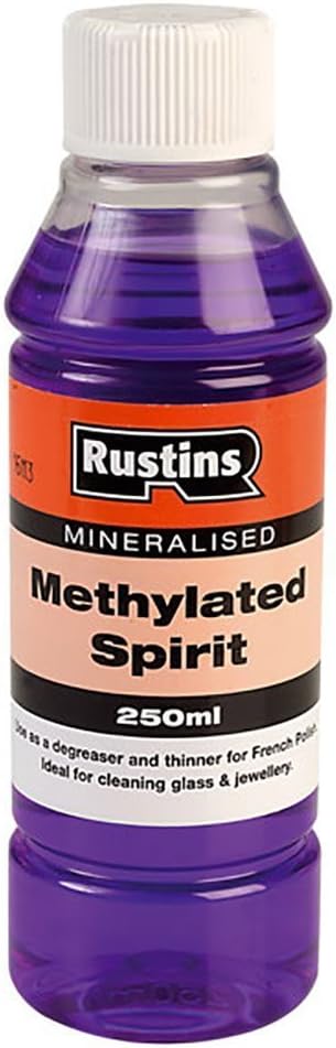 Rustins Methylated Spirit for Cleaning and Degreasing, Clear, 250ML