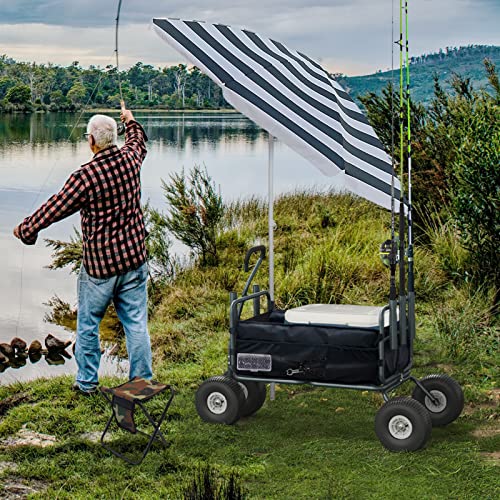 GDLF Fishing Cart Beach Carts Heavy Duty Foldable Collapsible Wagon
