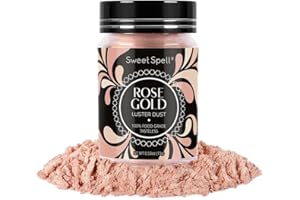 Sweet Spell Luster Dust Edible Glitter (15g) - Shimmer Pearl Dust Powder for Decorating Cakes, Chocolate, Drinks, Cocktails - 100% Edible, Food Grade, Vegan, Gluten-Free (Rose Gold)