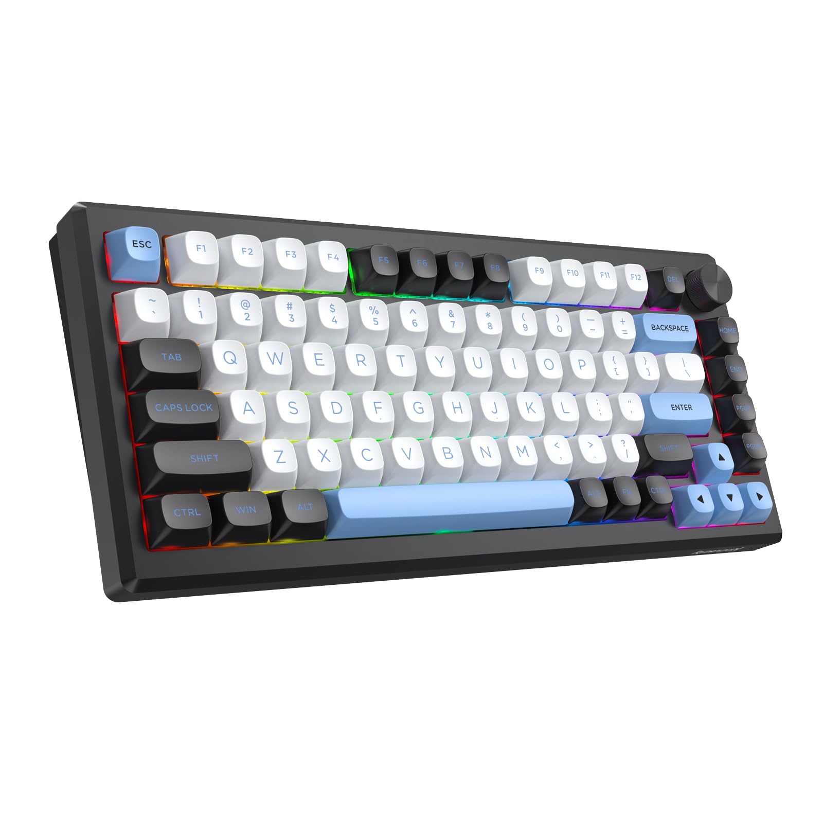 Redragon K739 Wireless Mechanical Keyboard, QMK/VIA Programmable, Anodized Aluminum Alloy, MDA Keycaps Gasket RGB Gaming Keyboard with Pre-Lubed Switches, 75% Tri-Mode Hot Swappable for PC Mac Image
