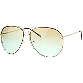 PASTL Oversized Round Pilot Sunglasses Gradient Lens Metal Rims in Back Spring Hinge