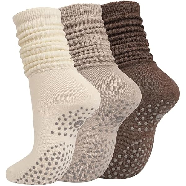 Geyoga 5 Pairs Non Slip Socks For Men Women Grip Socks With Cushion Unisex For Yoga Pilates Barre Home Workout - View #2