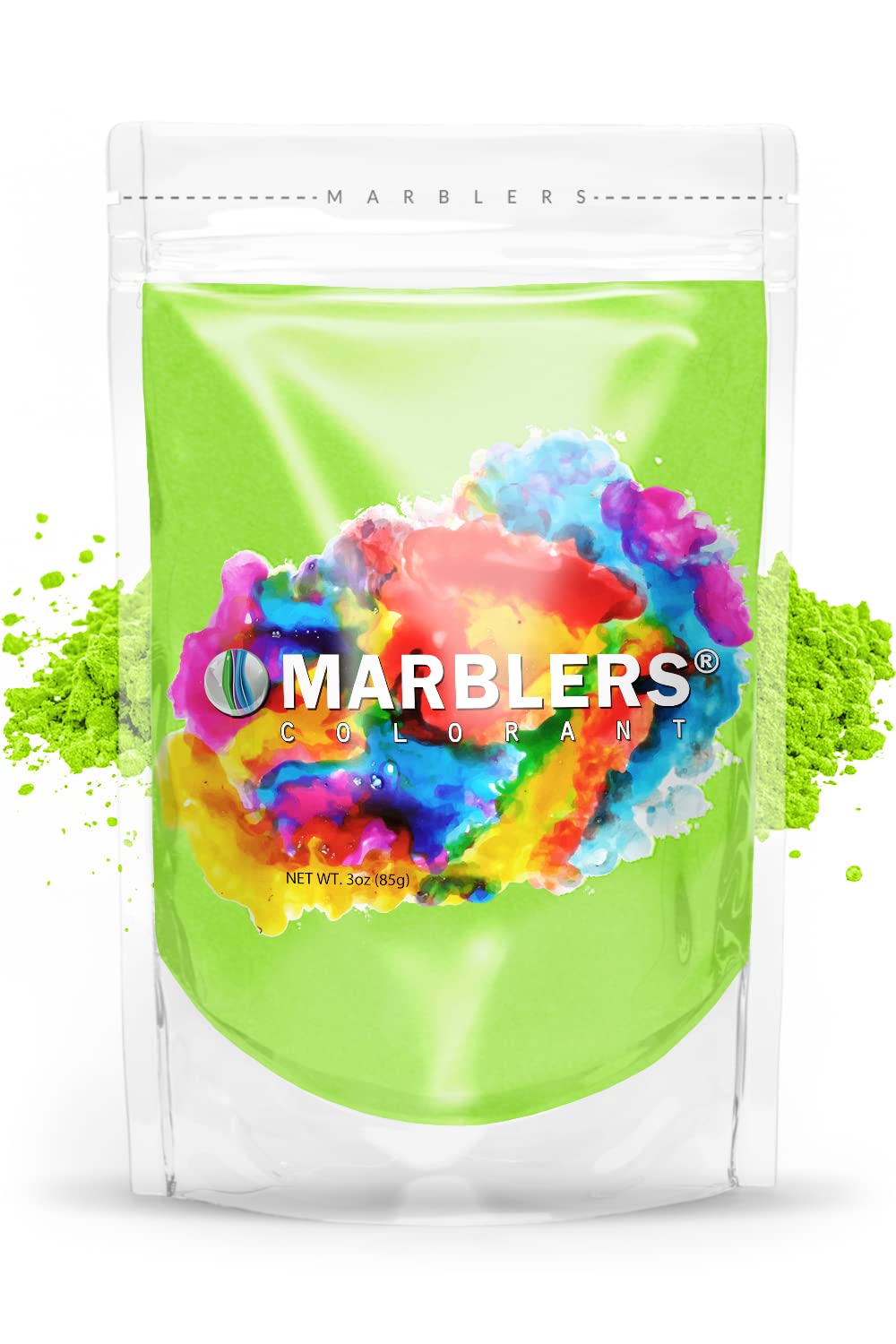 MARBLERS Green Mica Powder [Avocado Green] 3oz (85g) | Cosmetic Grade | Epoxy Resin Pigment | Dye | Non-Toxic, Vegan, Cruelty-Free | Lip Gloss, Nails, Body Butter | Bath Bomb, Candle & Soap Making