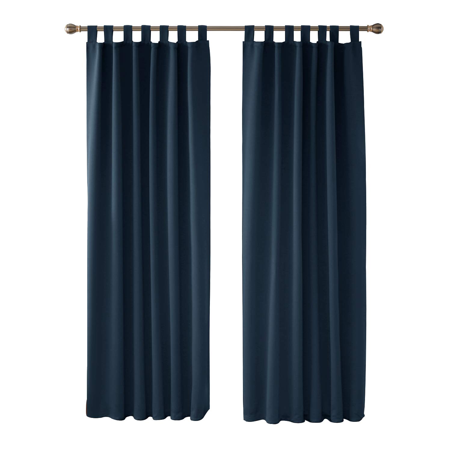 Deconovo Solid Thermal Insulated Blackout Curtains Tab Back
