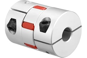 TA-VIGOR 12mm to 14mm Shaft Coupling, L55 x D40 Flexible Clamp Jaw Shaft Coupling, Flexible Beam Shaft Coupler Joint Connector for 3D Printer,DIY Robots, CNC Machine,Motor Accessories