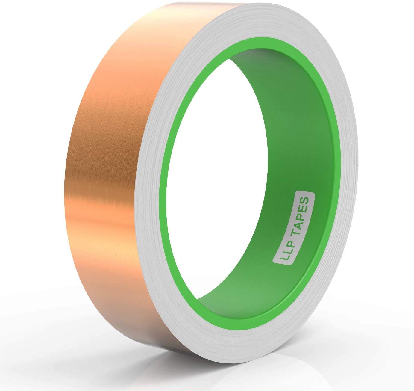 LLPT Copper Foil Tape | 25MM*10M*0.07MM | Dual Conductive Mult Sizes | for EMI Shielding Stained Glass Circuit Crafts Slug Moss Repellent Electrical Repairs Grounding Strong Adhesive (CF250)