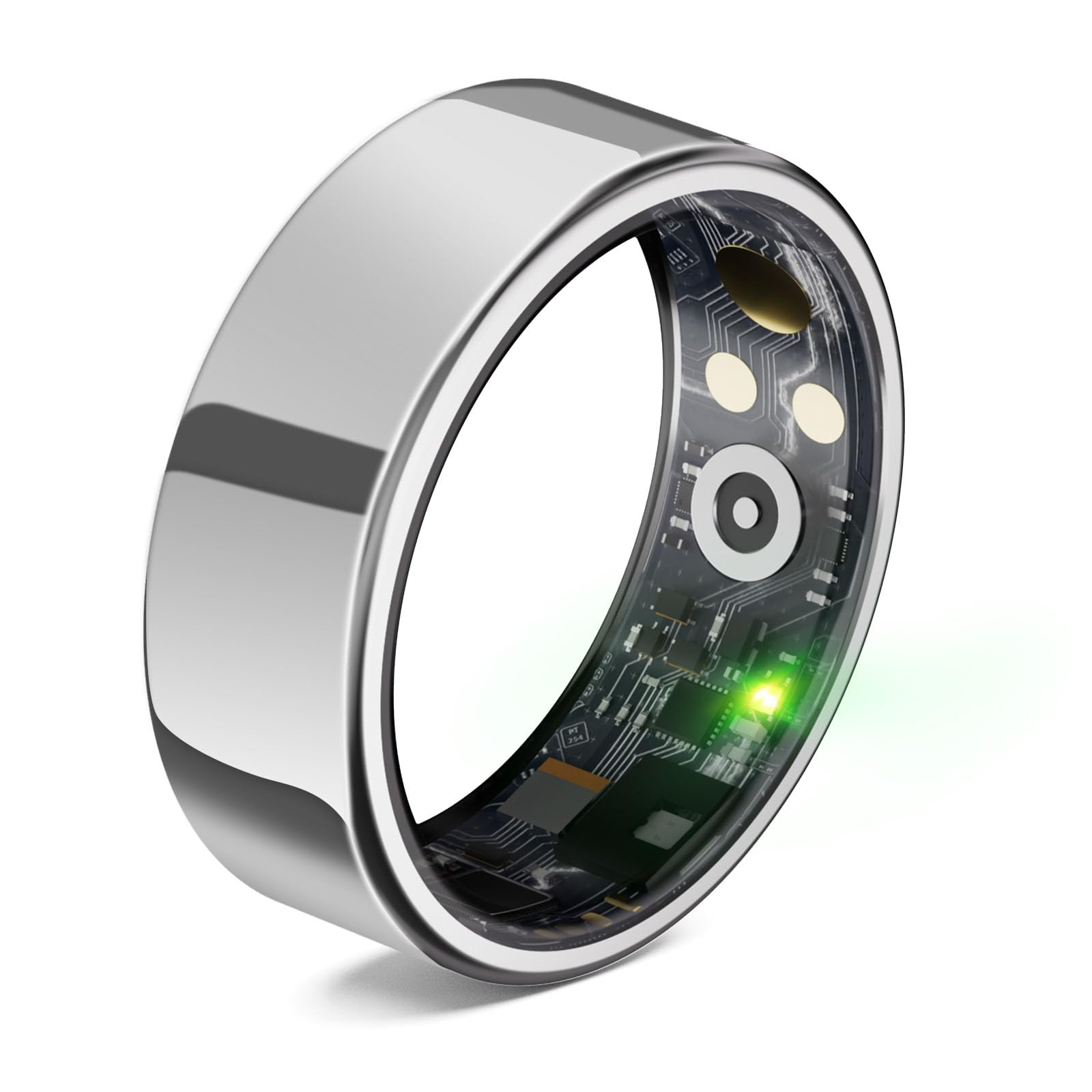 スマートリング 健康管理 【新登場 & 長時間使用可能】 Android/Iphone対応 睡眠管理 スマート指輪 ヘルスケア 睡眠計測 8種類運動モード 3種類データ測定機能 IP68防水USB磁気充電 カメラ制御 小型 超軽量 カロリー 運動距離 歩数計 活動量計 smart ring 男女兼用 日本語取扱説明書 磁気充電ケーブル付き プレゼント (シルバー, 11号(64.6mm))商品画像