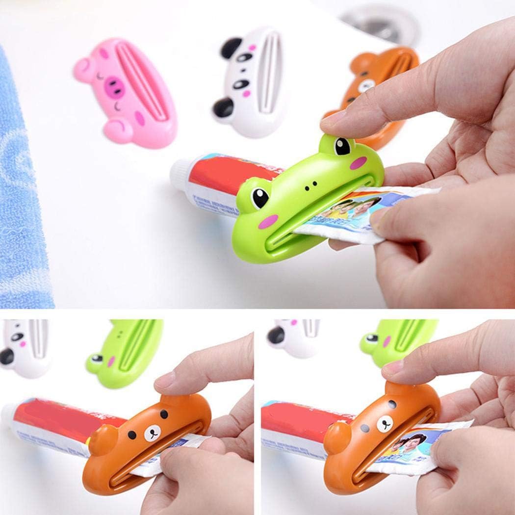 eubell 4Pack Cartoon Animal Plastic Animal Shaped Toothpaste Cream Squeezers (Random Type)