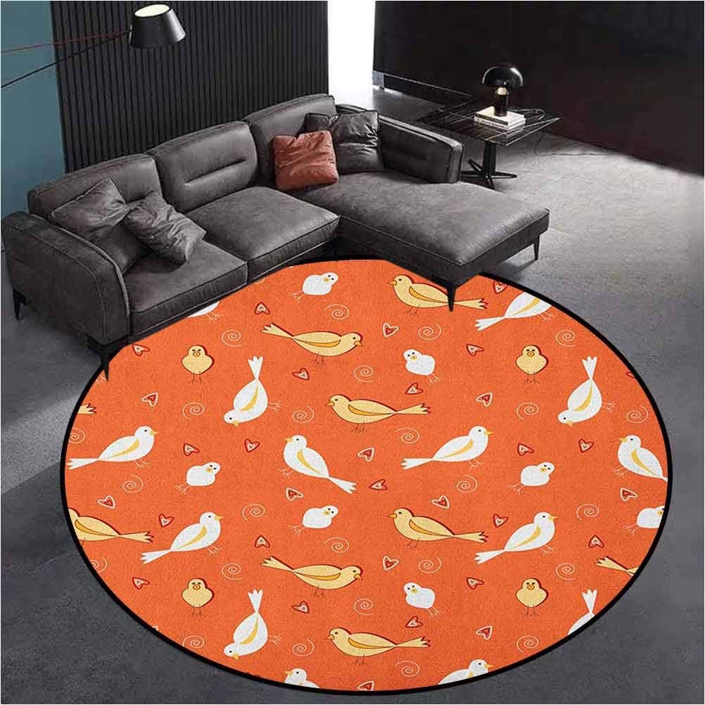 Orange Modern Area Rug for Kitchen Floor Laundry Living
