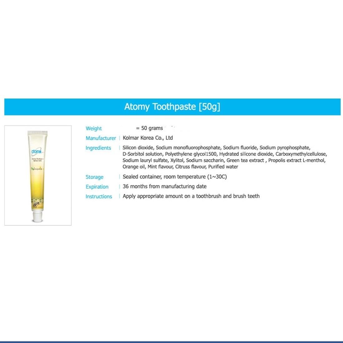 Amazon.com : Atomy 4 Toothbrushes 2 Toothpaste Family 99.9% Gold Coated Super Nano Slim Propolis Green Tea Extract Herbal Oral Care : Beauty
