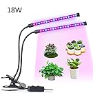 18W Dual Head LED Plant Grow Light 2 Dimmable Levels Grow Lights Desk Clip with Adjustable 360° Gooseneck for Indoor Hydroponics Greenhouse Garden Home Office Plants by LEDMEI