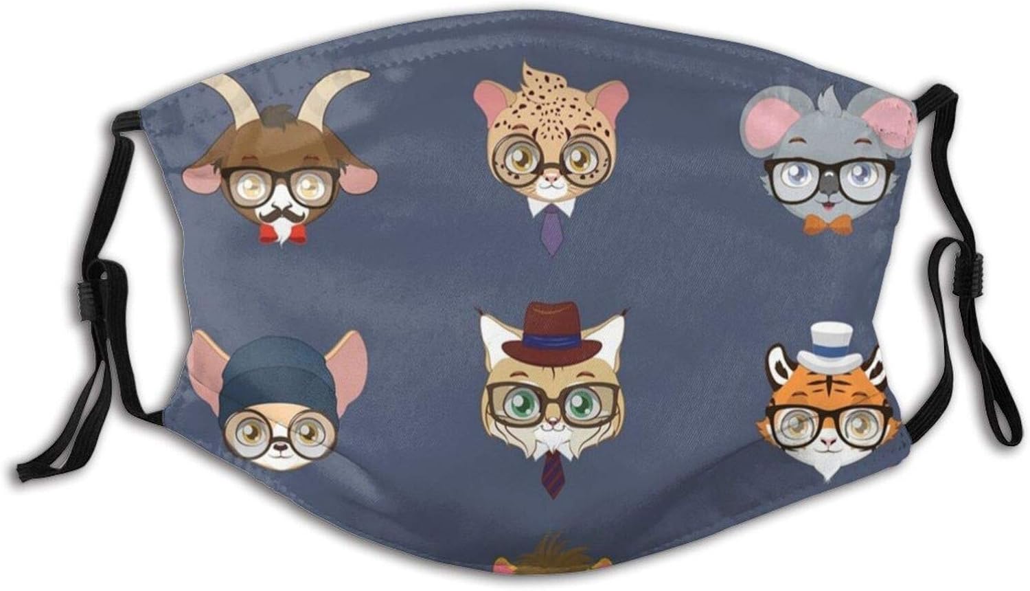 Funny Cloth Face Mask Adjustable Washable Balaclavas with 2 Filters