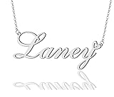 AOLO Laney Heart Name Necklace Silver Stainless