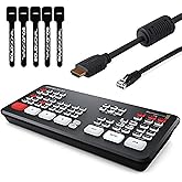 Blackmagic Design ATEM Mini Pro ISO HDMI Live Stream Switcher Bundle with 6’ HDMI Cable, 7’ Cat5e Cable, and 5-Pack of SolidS