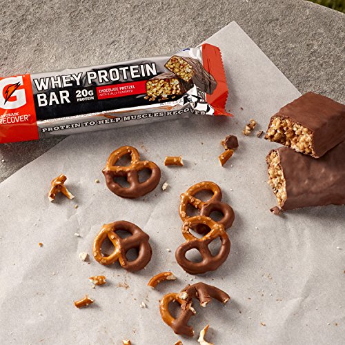 Gatorade Whey Protein Bars, Chocolate Pretzel, 2.8 oz bars (Pack of 12