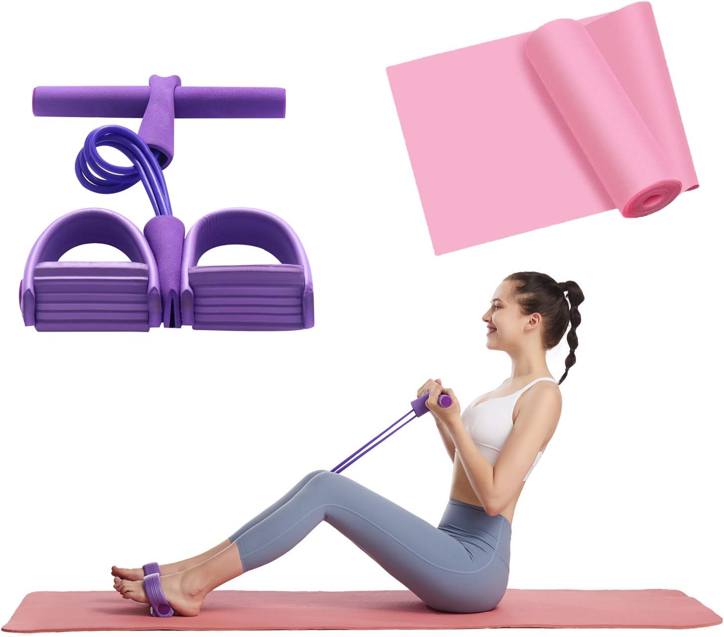 UltraLight 4Tube Natural Latex Situp Fitness Equipmentfor Home