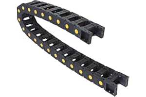 CREABYGIRLS 4Pcs Drag Chain R55 25mm x 50mm(Inner H x Inner W) Plastic Black Cable Wire Carrier Drag Chain Bridge Type with End Connectors for Electrical CNC Machine