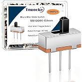 Tnuocke 100PCS 3mm High Knob Vertical Micro Mini Slide Switchs,3 Pin 2 Position 1P2T SPDT Toggle Switches Panel Mount DC 50V 0.5A SS12D00-G3