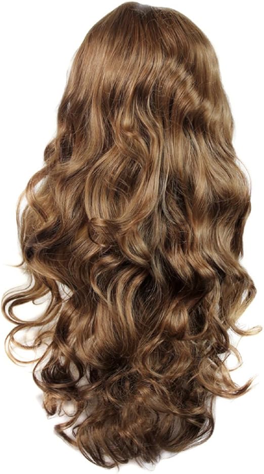 Perruque Longue Et Ondulee Pour Femme Chatain Clair Amazon Fr Hygiasne Et Soins Du Corps