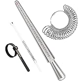 YIEPET Ring Sizer Mandrel, US Ring Mandrel Measurement Kit,Gauge Set with Measuring Tool,Sizes 0-15 Steel Ring Mandrel.Finger