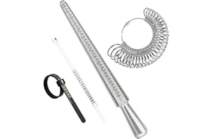 YIEPET Ring Sizer Mandrel, US Ring Mandrel Measurement Kit,Gauge Set with Measuring Tool,Sizes 0-15 Steel Ring Mandrel.Finger Sizer1-13 with Half Size