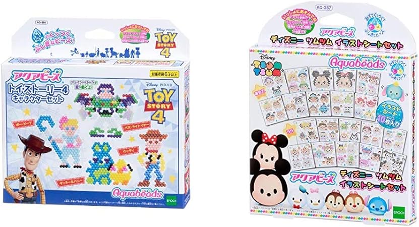 Amazon アクアビーズ トイ ストーリー4 キャラクターセット Aq 301 アクアビーズ ディズニーツムツム イラストシートセット セット買い おもちゃ おもちゃ