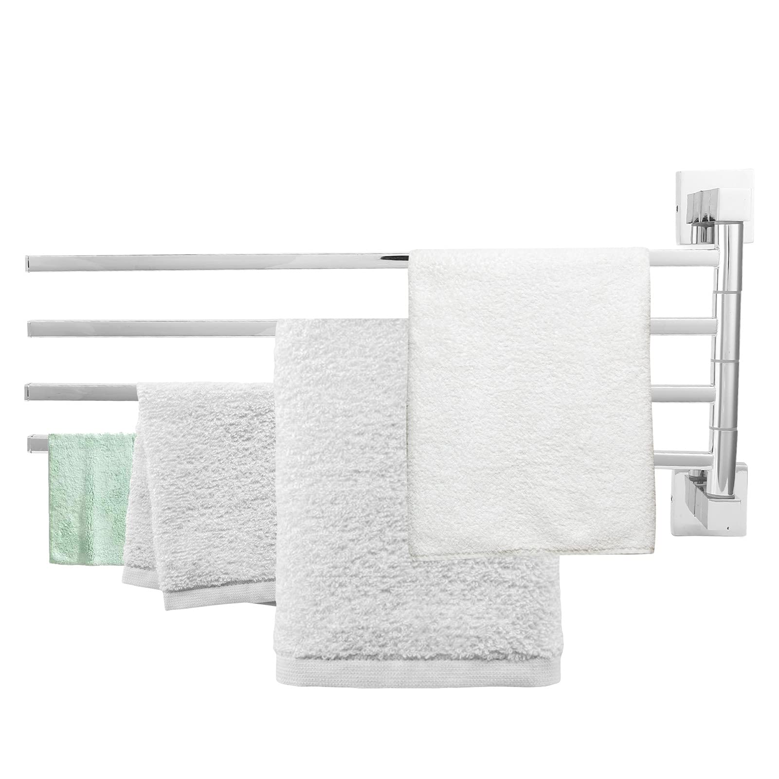Greensen Swivel Towel Rail - 2/3/4 Arming, 40 Cm, 180° Rotation, Stainless Steel, Active Four Rods - Chrome