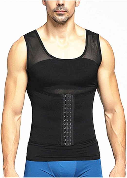 Compression Vest Men,Men Chest Shaper Slimming TShirt Body Slim Belt