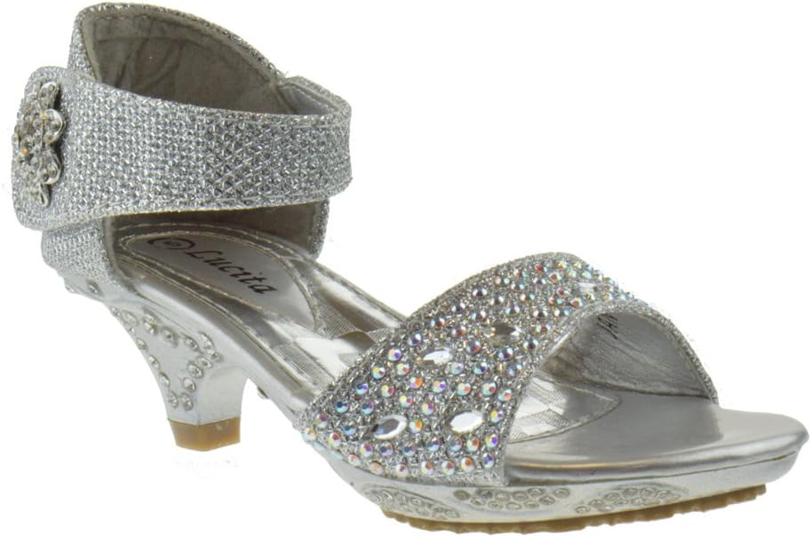 Lucita Jan 14Km Little Girls Rhinestone Heel Platform Dress Sandals