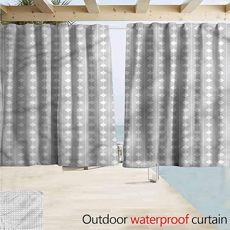 Amazon Com Beihai1sun Window Curtains Grey Geometric Tile