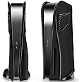 SIKEMAY PS5 Console Cover Plates for Disc Edition, PlayStation 5 Accessories Covers Faceplate Custom Hard Shockproof with Cooling Fan Vents Dust Protective ABS Skins Shell Side Black Panels