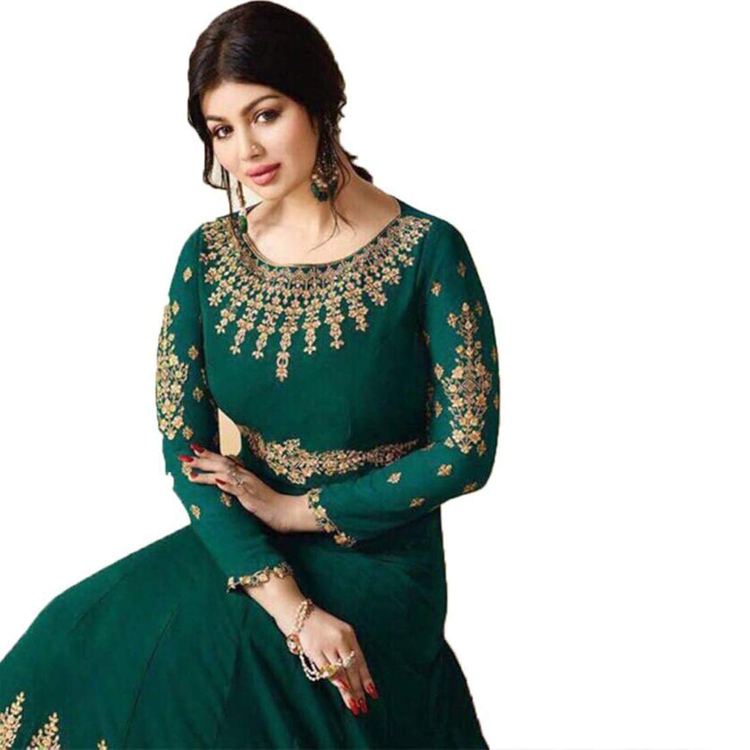 mordenfab women's faux georgette dress material