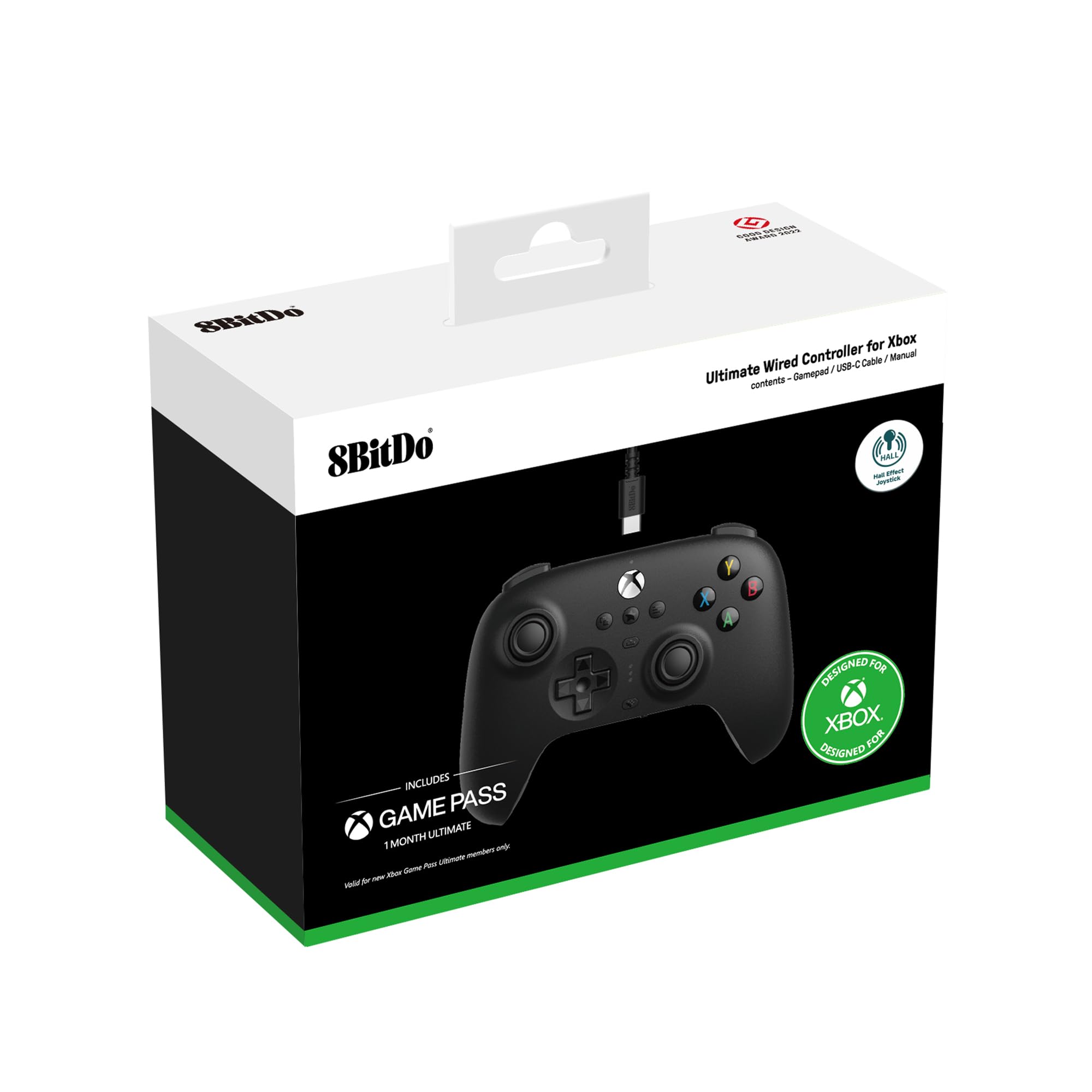 8Bitdo Ultimate Wired Controller for Xbox, Hall Effect Joysticks and Hall Triggers, Compatible with Xbox Series X|S, Xbox One, Windows 10 & Windows 11 - Officially Licensed (Black)