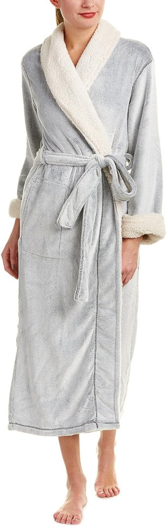 Natori Women's Velour Robe with Sherpa Trim at Amazon Women’s Clothing