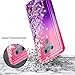 LG G6 Case, LG G6 Plus Case (2017) w/[Tempered Glass Screen Protector], NageBee Glitter Liquid Quicksand Waterfall Floating Flowing Sparkle Shiny Bling Girls Cute Case -Pink/Purple