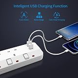 PARTH 3m Extension Lead with USB Ports Surge Protected 4 Way UK Plug view 5