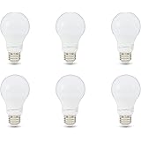 Amazon Basics 60W Equivalent, Daylight, Non-Dimmable, 10,000 Hour Lifetime, A19 LED Light Bulb | 6-Pack
