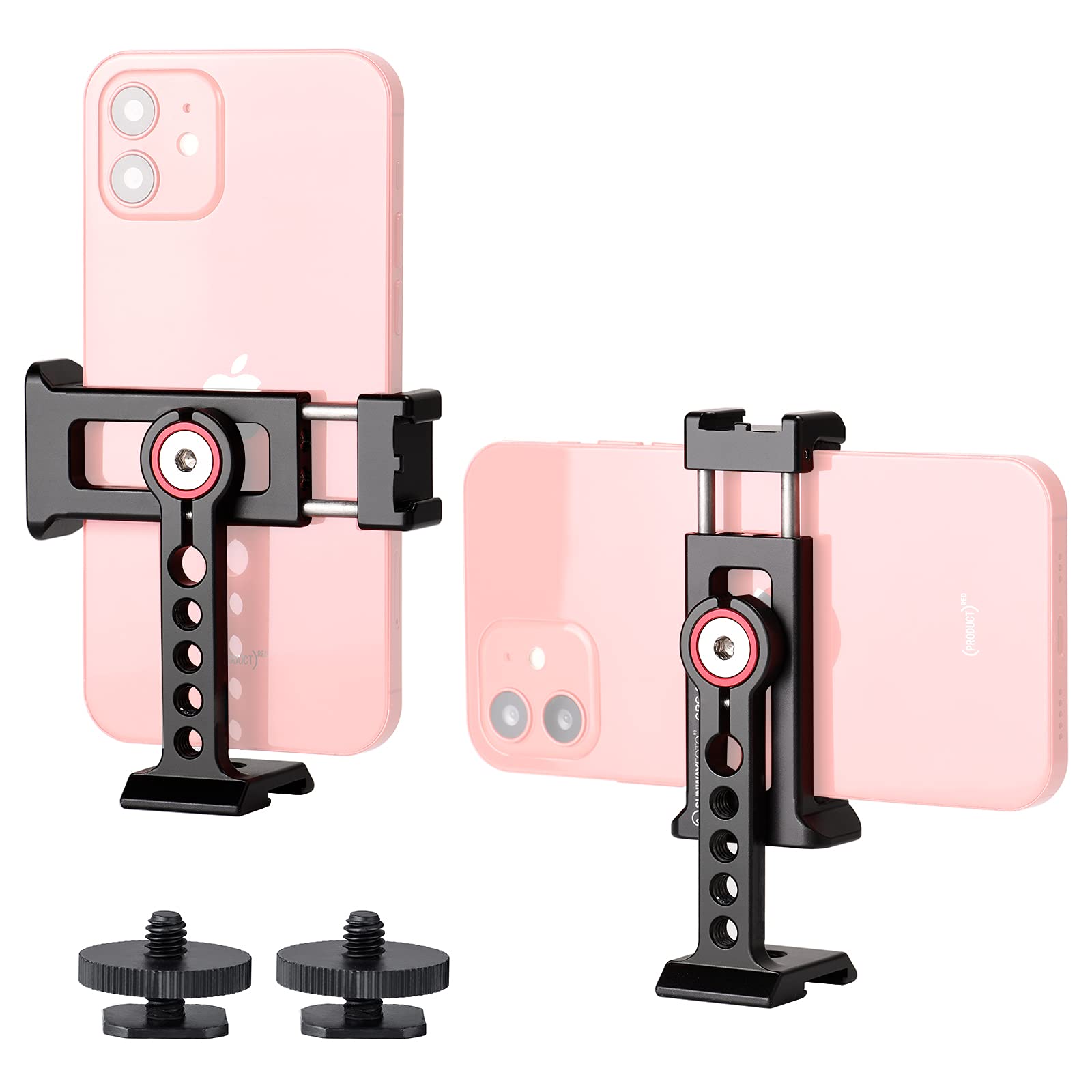 Sunwayfoto CPC-05T Phone Clamp Tridpod Stand Smartphone Clamp Adapter with Cold Shoe Mount 1/4 Thread Aluminium